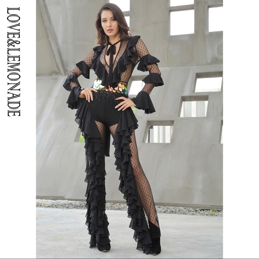 Fashion mesh jumpsuit